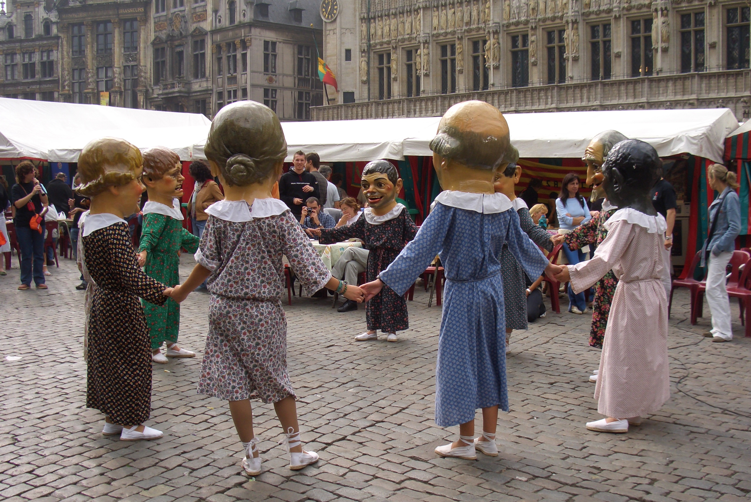 Photo: people in Grand'Place, Brussels.